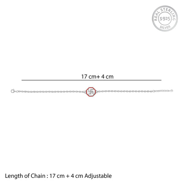 Silver Vintage Swastik Bracelet Rakhi